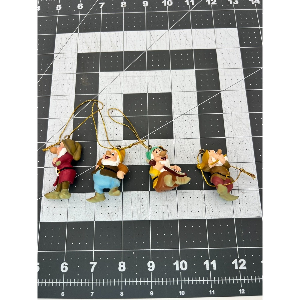 Disney Snow White Seven Dwarfs Mini Christmas Ornament Lot of 4 Dwarf Figures